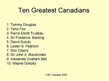 Ten Greatest Canadians