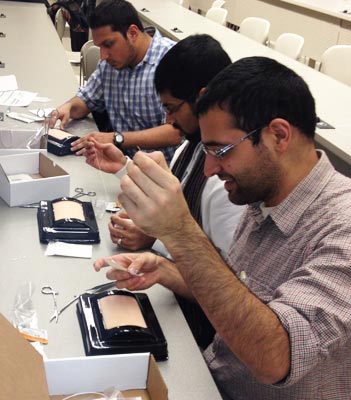 Students working at table